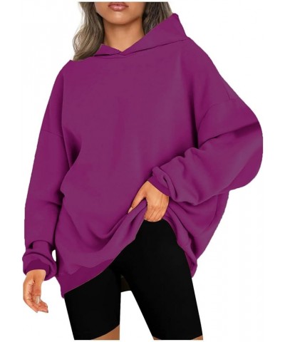 Women's Oversized Hoodies Fleece Casual Long Sleeve Hooded Pullover Fall Fashion Sweatshirts Y2K Clothes with Pockets Z28_hot...