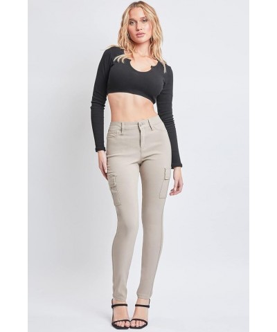 Women's Junior Hyperstretch Button Skinny Cargo Jean Taupe $18.93 Jeans