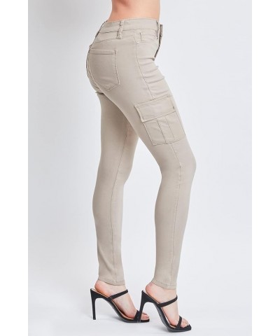 Women's Junior Hyperstretch Button Skinny Cargo Jean Taupe $18.93 Jeans