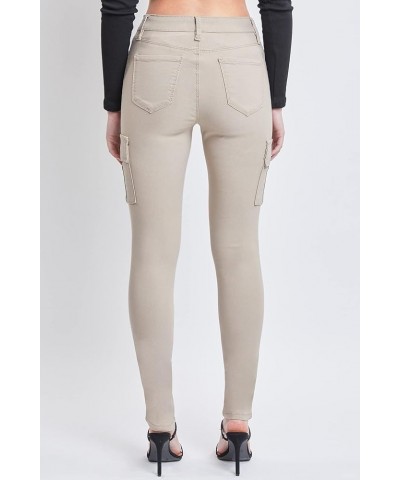 Women's Junior Hyperstretch Button Skinny Cargo Jean Taupe $18.93 Jeans