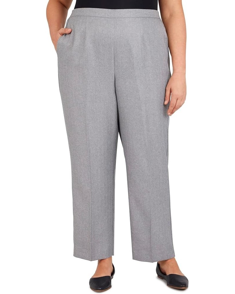 Women's Plus-Size Herringbone Texture Short Length Pant Silver Heather $19.72 Pants