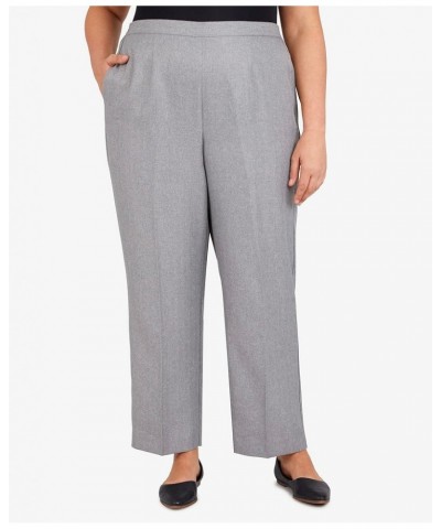 Women's Plus-Size Herringbone Texture Short Length Pant Silver Heather $19.72 Pants