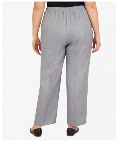 Women's Plus-Size Herringbone Texture Short Length Pant Silver Heather $19.72 Pants