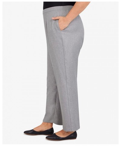 Women's Plus-Size Herringbone Texture Short Length Pant Silver Heather $19.72 Pants