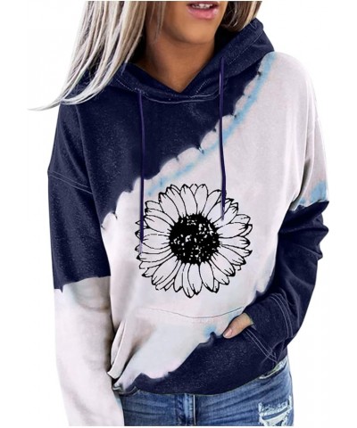 Hoodies for Women, Geometric Horse Print Aztec Pullover, Cowgirl Western Ethnic Style Printed Hooded Sweatshirt Blue $9.43 Ac...