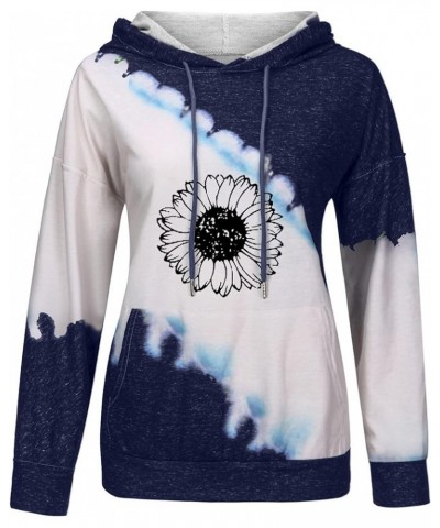 Hoodies for Women, Geometric Horse Print Aztec Pullover, Cowgirl Western Ethnic Style Printed Hooded Sweatshirt Blue $9.43 Ac...