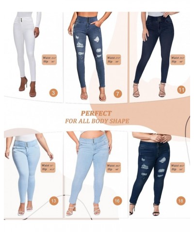 Women Butt Lift 3 Buttons Wide High Waist Stretch Denim Skinny Jeans with Short/Long Inseam Tobacco $15.40 Shorts