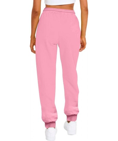 Women's Bottom Sweatpants Winter High Waisted Sweatpants Drawstring Jogger Sweat Pants Cinch Bottom Workout Trousers L1-pink ...