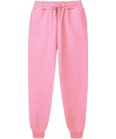 Women's Bottom Sweatpants Winter High Waisted Sweatpants Drawstring Jogger Sweat Pants Cinch Bottom Workout Trousers L1-pink ...