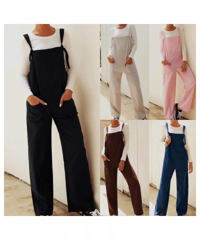 Overalls for Women Loose Fit Winter Warm Jumpsuits With Pockets Casual Plus Size Jumpsuit Wide Leg Party Rompers 05 Beige $10...