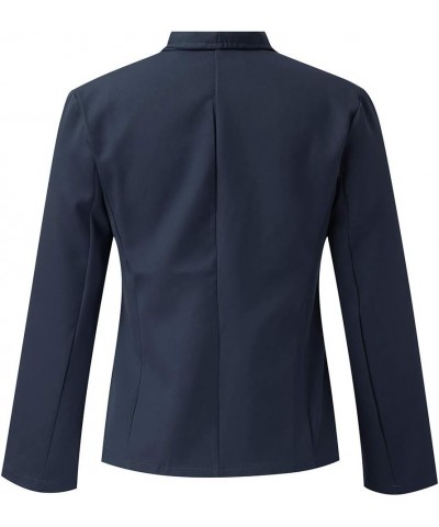 Cardigan Work Satin Office Suit Jacket Women Size Silk Coat Formal Pockets Plus Fleece Jacket Women with Thumb Navy $14.40 Bl...