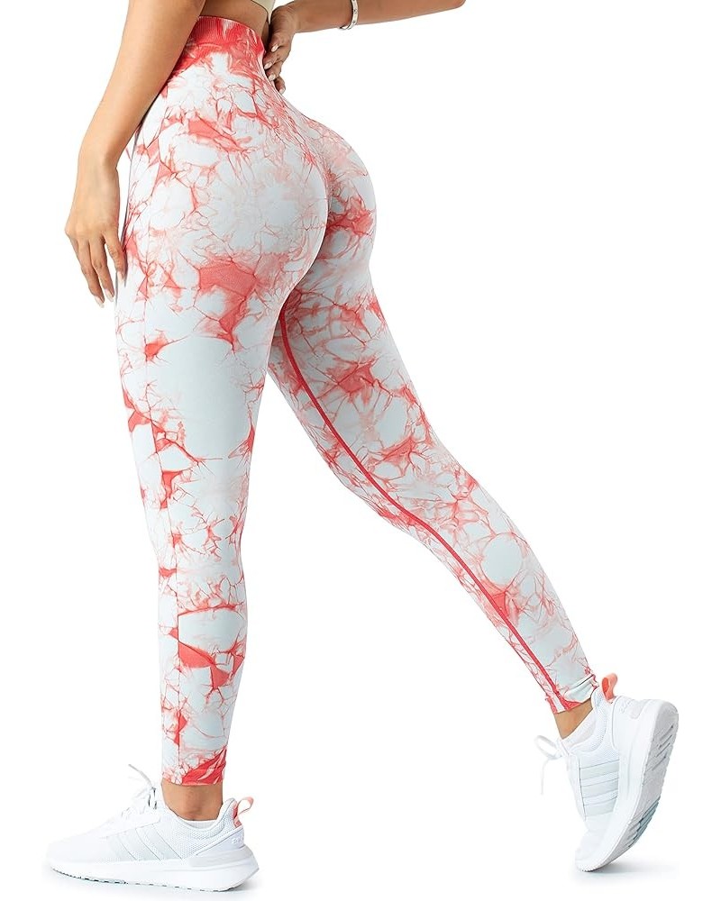 Women Seamless Workout Leggings with Pockets Scrunch Butt Lifting Gym Leggings High Waisted Yoga Pants 1 Tiedye Pinkblue $11....