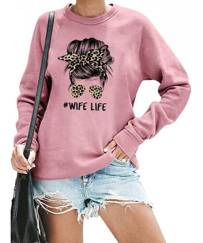 Mama Bleached Shirts for Women Vintage T Shirts Skull Messy Bun Mom Graphic Tees Tops S-pink Wife Life $9.03 Hoodies & Sweats...