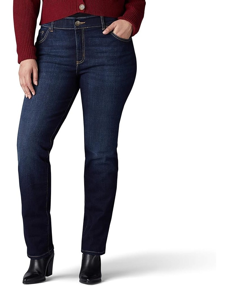 Women's Size Ultra Lux Comfort with Flex Motion Straight Leg Jean, Cobalt Sheen, 16 Plus Long Royal Skyline $13.97 Jeans