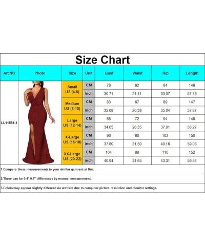 Women's Sexy Long Sleeve Sparkly Maxi Dress V Neck High Slit Wrap Formal Gown Cocktail Glitter Maxi Long Dresses 01580red $27...