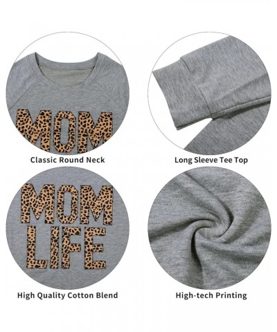 Women Mama Sweatshirt Colorful Letter Print Shirt Mom Fall Pullover Casual Crewneck Long Sleeve Shirt A_grey $11.00 Hoodies &...