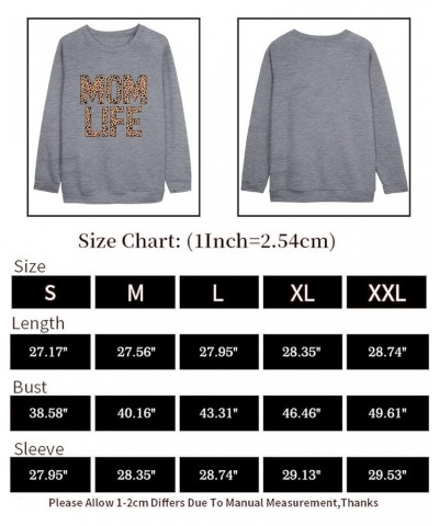 Women Mama Sweatshirt Colorful Letter Print Shirt Mom Fall Pullover Casual Crewneck Long Sleeve Shirt A_grey $11.00 Hoodies &...