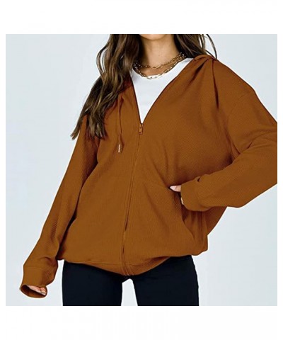 Women Teen Girls Oversized Hoodie Streetwear Long Batwing Sleeve Striped Hoody Zip Sweatshirt Coat Top Loose Fit 01-khaki $9....