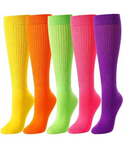 Women's Slouch Socks 4-5 Pairs, Slouchy Scrunch Tube High Socks, Long White Black Socks Assorted 6 $14.29 Activewear