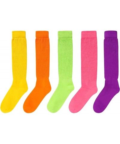 Women's Slouch Socks 4-5 Pairs, Slouchy Scrunch Tube High Socks, Long White Black Socks Assorted 6 $14.29 Activewear