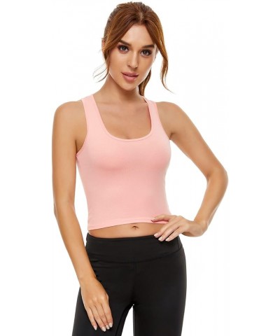 Workout Crop Tank Tops Sleeveless Racerback Crop Sport Top for Women Cropped Yoga Tank Top Black Pink White $24.50 Activewear