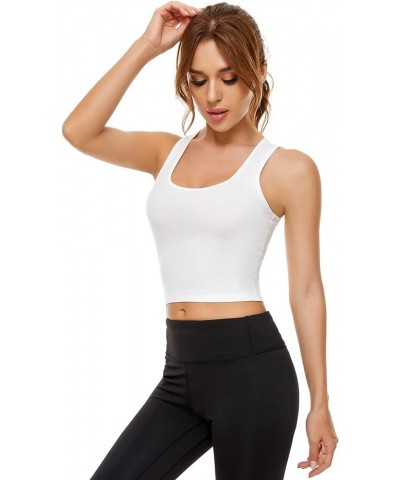 Workout Crop Tank Tops Sleeveless Racerback Crop Sport Top for Women Cropped Yoga Tank Top Black Pink White $24.50 Activewear