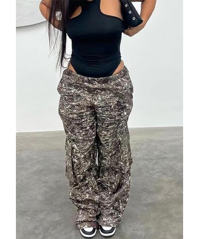 Women's Oversized Camo Cargo Pants Jogger Trousers Workout Sweatpants Camouflage Army Fatigue with Pockets Wide Black $20.78 ...