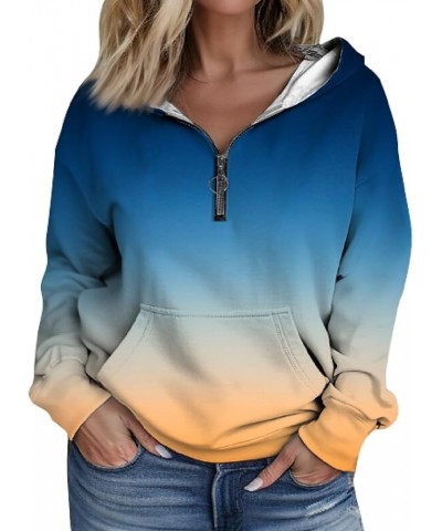 Half Zip Pullover Sweatshirts for Women Zip Up Hoodies Fleece Sweaters Fall Fashion Outfits 2023 Winter Clothes A2-navy $13.3...