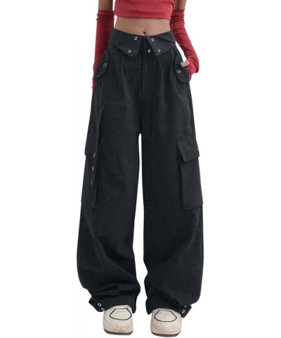 Cargo Pants Women Oversized Cargo Sweatpants High Waist Camo Cargo Pants Baggy Cargo Joggers Adjustable Athletic Pants Black ...