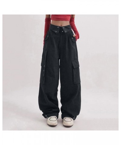 Cargo Pants Women Oversized Cargo Sweatpants High Waist Camo Cargo Pants Baggy Cargo Joggers Adjustable Athletic Pants Black ...