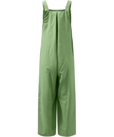 Womens Summer Jumpsuits Casual Fashion Bib Wide Leg Rompers Sleeveless Adjustable Straps Plus Size Overalls Pockets B Green $...