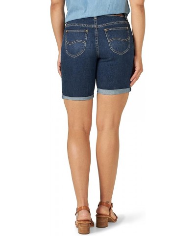 Women's Legendary Mid-Rise Cuffed Bermuda Jean Short Deep Indigo $18.12 Shorts