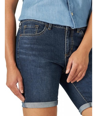 Women's Legendary Mid-Rise Cuffed Bermuda Jean Short Deep Indigo $18.12 Shorts