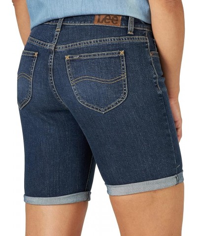 Women's Legendary Mid-Rise Cuffed Bermuda Jean Short Deep Indigo $18.12 Shorts