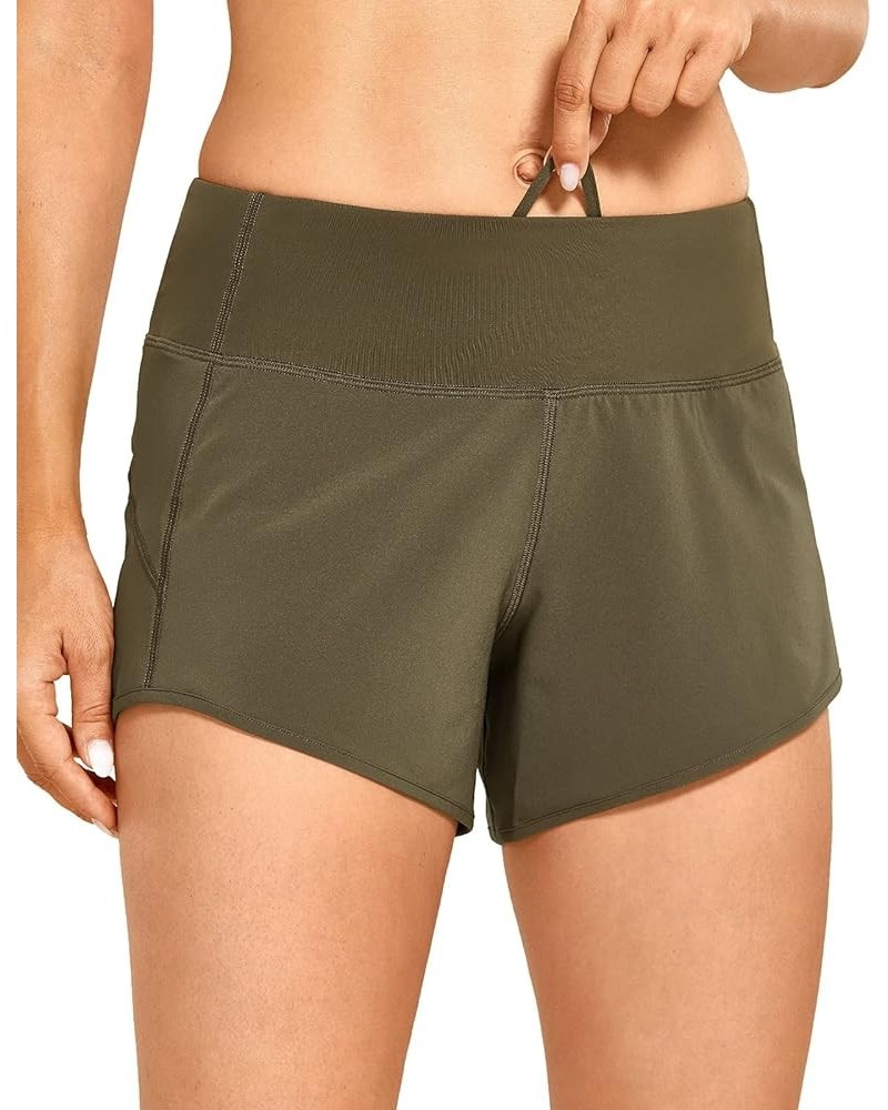 Women's Lightweight Running Shorts Quick-Dry Athletic Workout Sports Shorts with Back Zip Pocket- 4 Inches Olive Yellow $13.7...