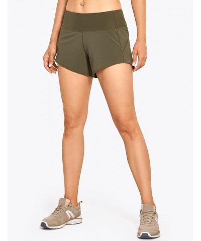 Women's Lightweight Running Shorts Quick-Dry Athletic Workout Sports Shorts with Back Zip Pocket- 4 Inches Olive Yellow $13.7...