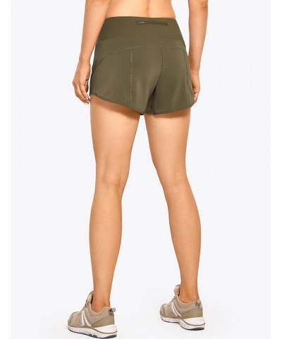 Women's Lightweight Running Shorts Quick-Dry Athletic Workout Sports Shorts with Back Zip Pocket- 4 Inches Olive Yellow $13.7...