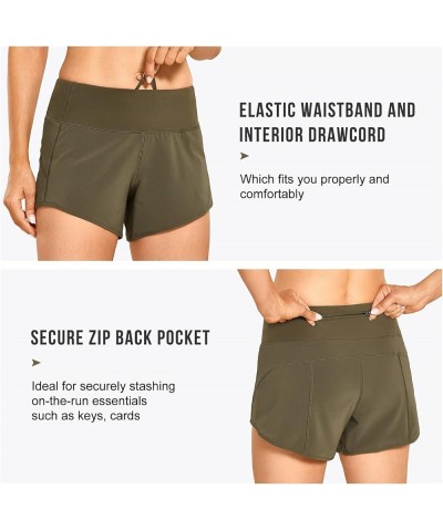 Women's Lightweight Running Shorts Quick-Dry Athletic Workout Sports Shorts with Back Zip Pocket- 4 Inches Olive Yellow $13.7...