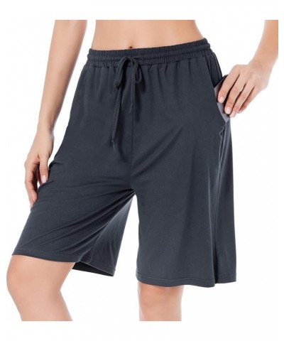 Women's High Waisted Basketball Shorts Long Bermuda Gym Yoga Shorts with Pockets Athletic Knee Length Running Shorts Navy $11...