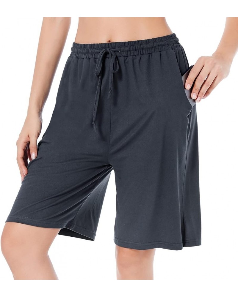 Women's High Waisted Basketball Shorts Long Bermuda Gym Yoga Shorts with Pockets Athletic Knee Length Running Shorts Navy $11...