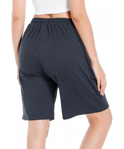 Women's High Waisted Basketball Shorts Long Bermuda Gym Yoga Shorts with Pockets Athletic Knee Length Running Shorts Navy $11...