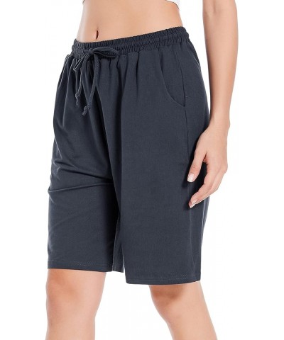 Women's High Waisted Basketball Shorts Long Bermuda Gym Yoga Shorts with Pockets Athletic Knee Length Running Shorts Navy $11...