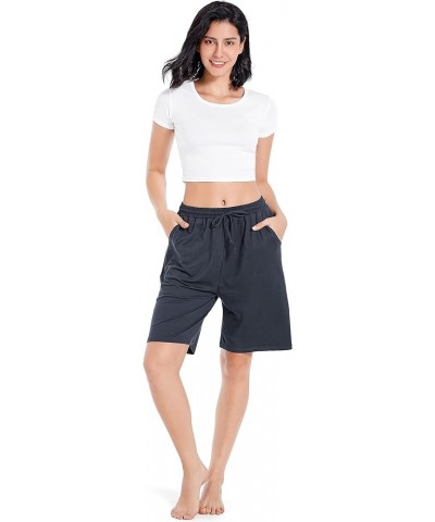 Women's High Waisted Basketball Shorts Long Bermuda Gym Yoga Shorts with Pockets Athletic Knee Length Running Shorts Navy $11...