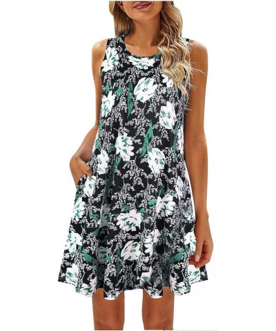 Womens Dresses Sleeveless a Line Dress Summer Casual T Shirt Dresses Boho Floral Print Beach Dress Short Sleeve Sundress 09 $...