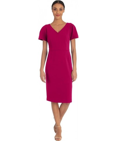 womens Sheath Dress V-neck - Fierce Magenta $46.68 Dresses