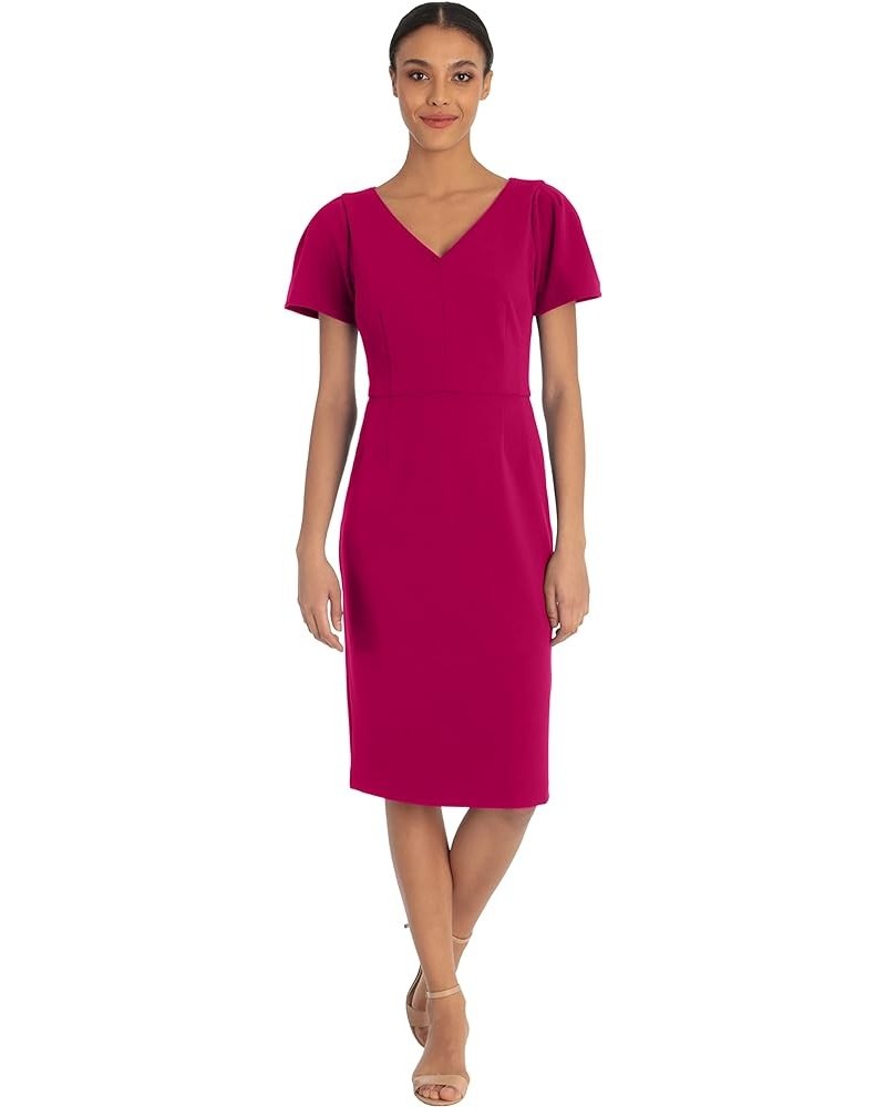 womens Sheath Dress V-neck - Fierce Magenta $46.68 Dresses