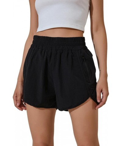 Women's Running Shorts Elastic High Waisted Shorts Pocket Sporty Workout Shorts Quick Dry Athletic Shorts Pants 2.5'' High wa...