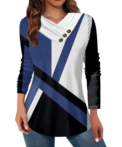 Womens Holiday Tops Long Sleeve Shirts for Women Classic Graphic Tees Business Casual Ladies Blouses Clothes 4-blue $7.65 Swe...