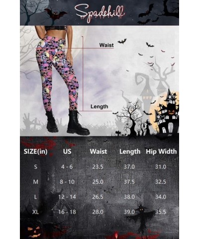 Thanksgiving Women Graphic Leggings Funny Stretchy Pants Pink Purple Skull $13.86 Leggings