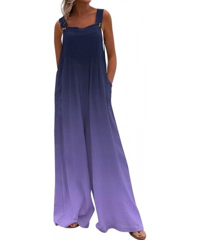 Palazzo Pants For Women Dressy,Linen Jumpsuit Women'S Sleeveless One Piece Jumpsuits With Pockets 03-light Purple $12.95 Rompers